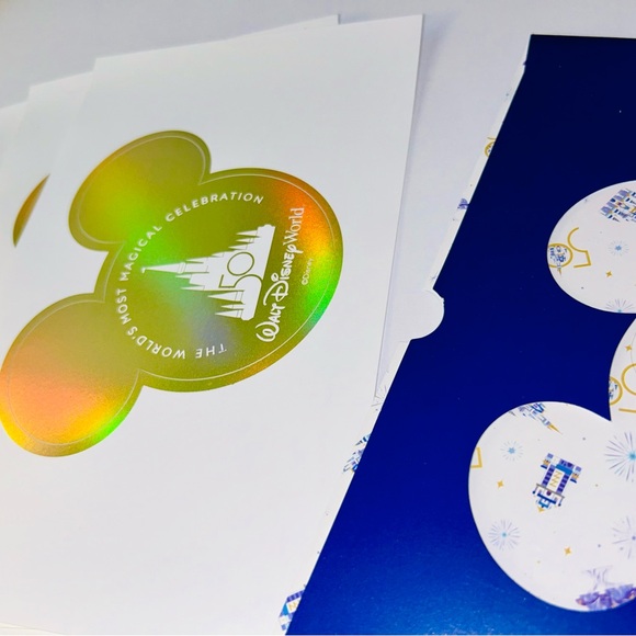 Disney 50th Anniversary Gold Decal Stickers (3) in Envelope - Picture 3 of 4
